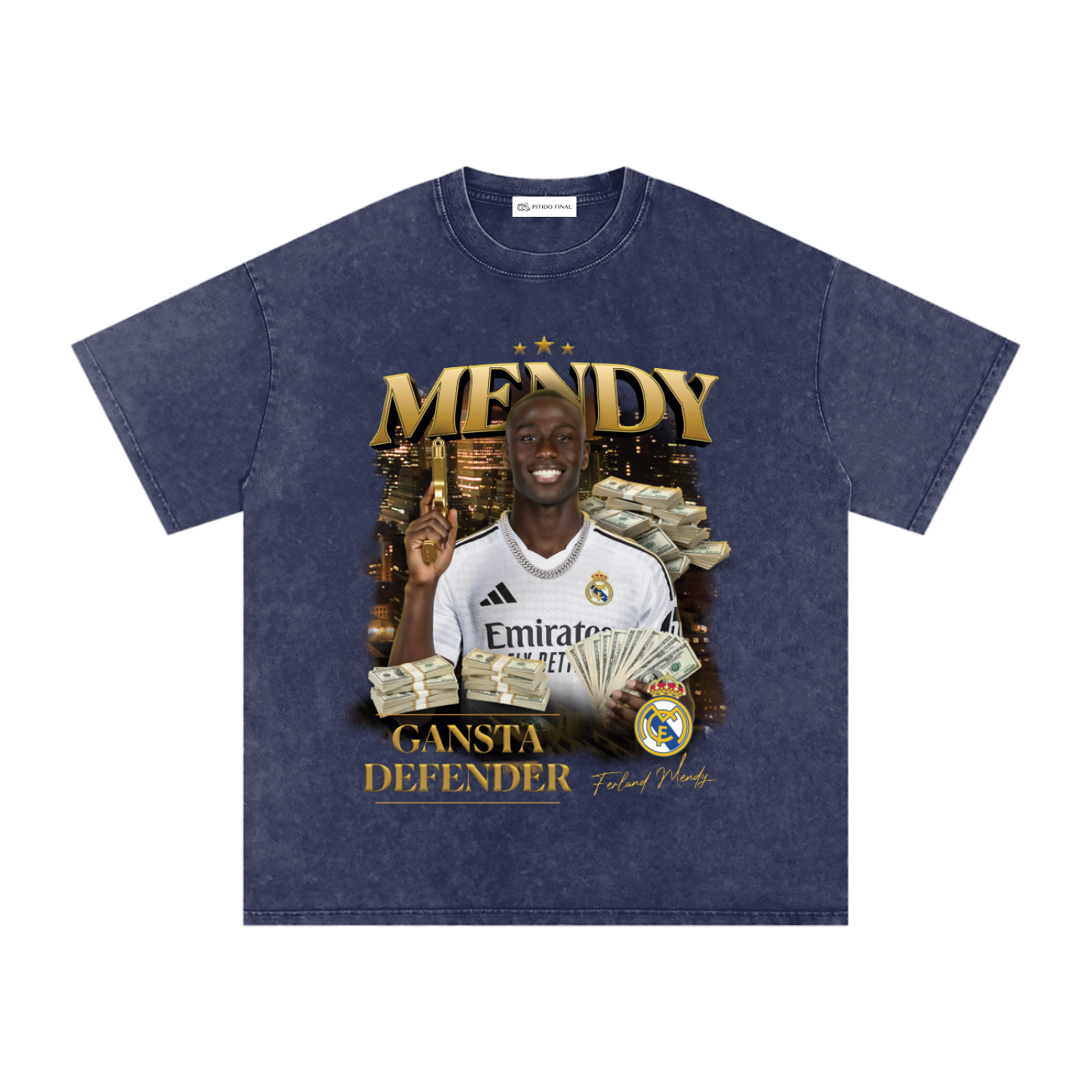 Gansta Defender Mendy (Especial) - Camiseta Washed