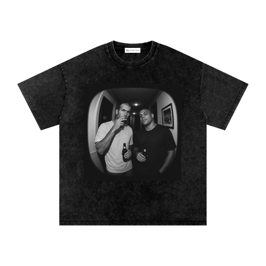 Camiseta Washed Dark Idols Zidane y Ronaldo - vista frontal