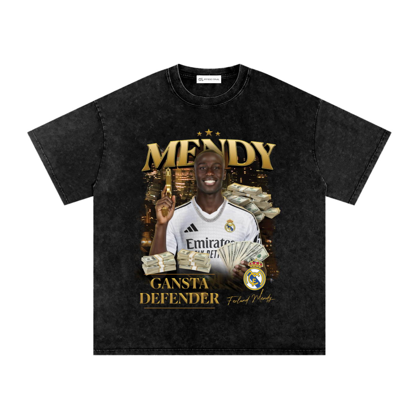 Gansta Defender Mendy (Especial) - Camiseta Washed