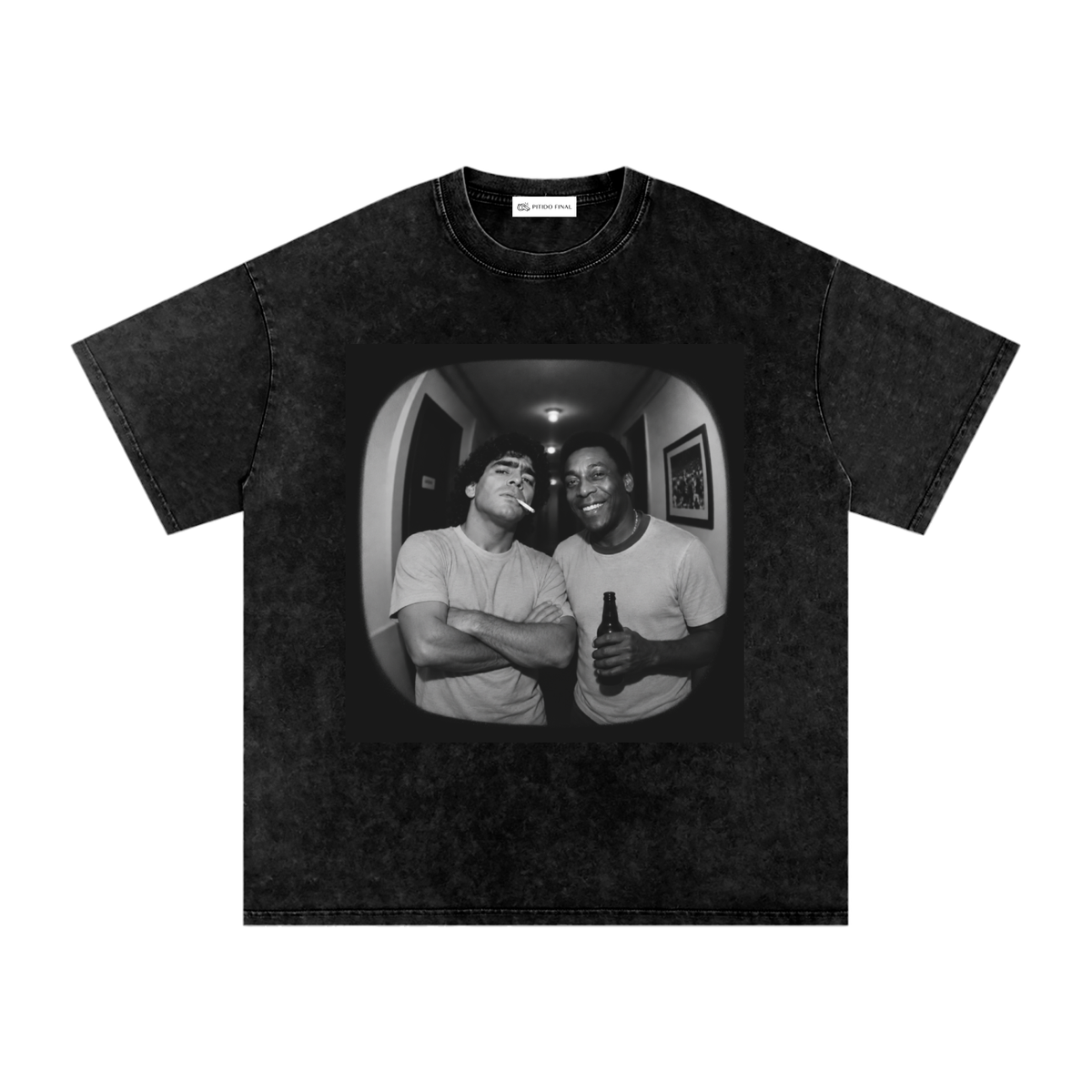 Camiseta Washed Dark Idols Maradona y Pelé - vista frontal