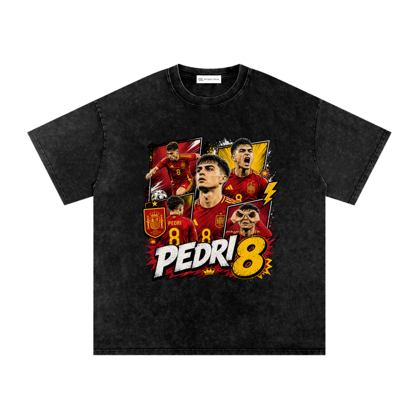 Pedri - España Comic Version - Camiseta Washed