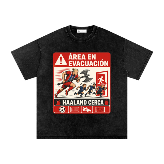 Haaland - Área en Evacuación - Camiseta Washed