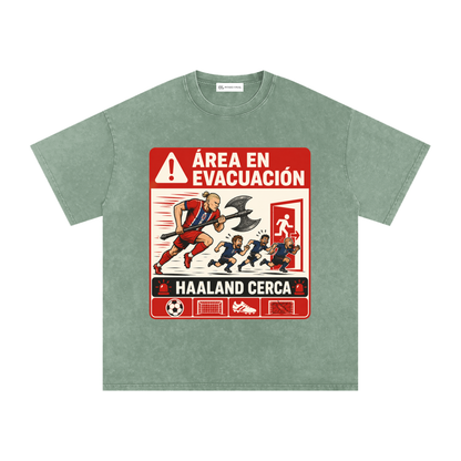 Haaland - Área en Evacuación - Camiseta Washed