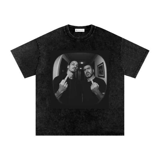 Camiseta Washed Dark Idols Ibrahimović y Cantona - vista frontal