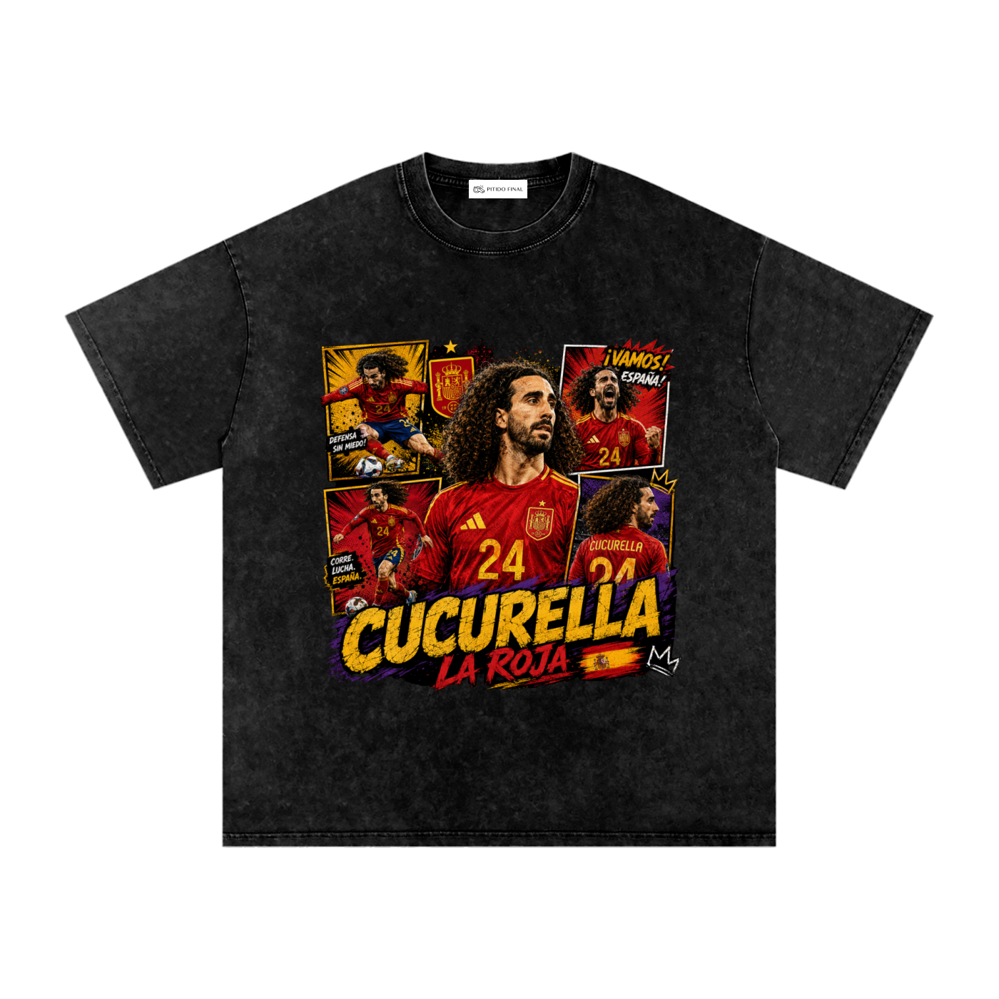 Cucurella - España Comic Version - Camiseta Washed