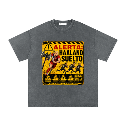 Haaland - Alerta - Camiseta Washed