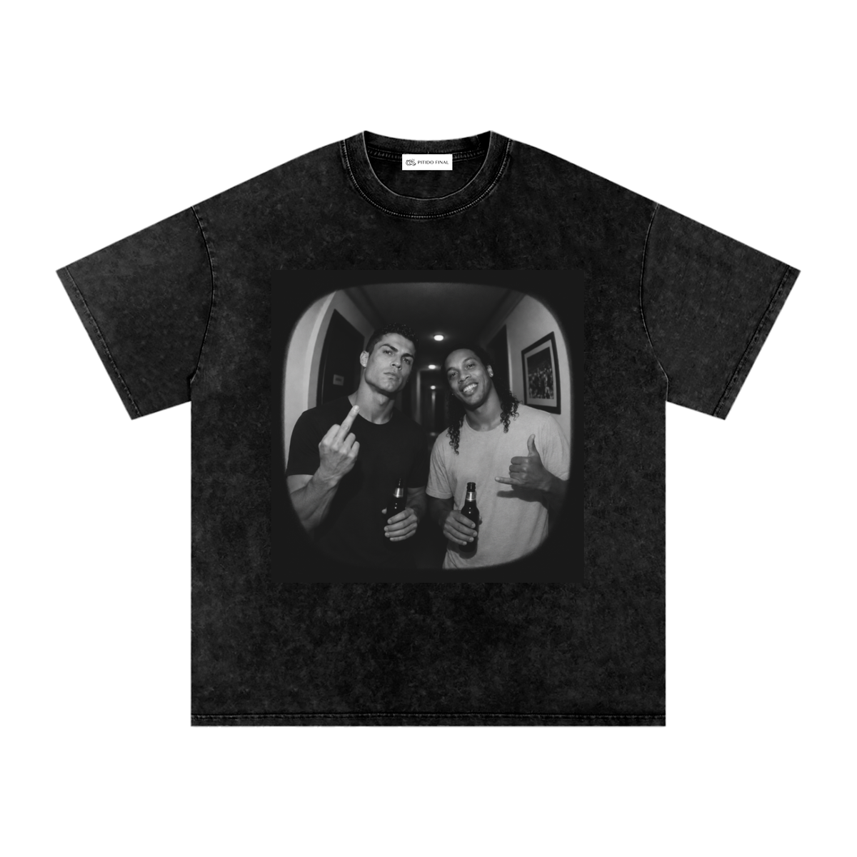 Camiseta Washed Dark Idols Cristiano y Ronaldinho - vista frontal
