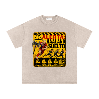 Haaland - Alerta - Camiseta Washed