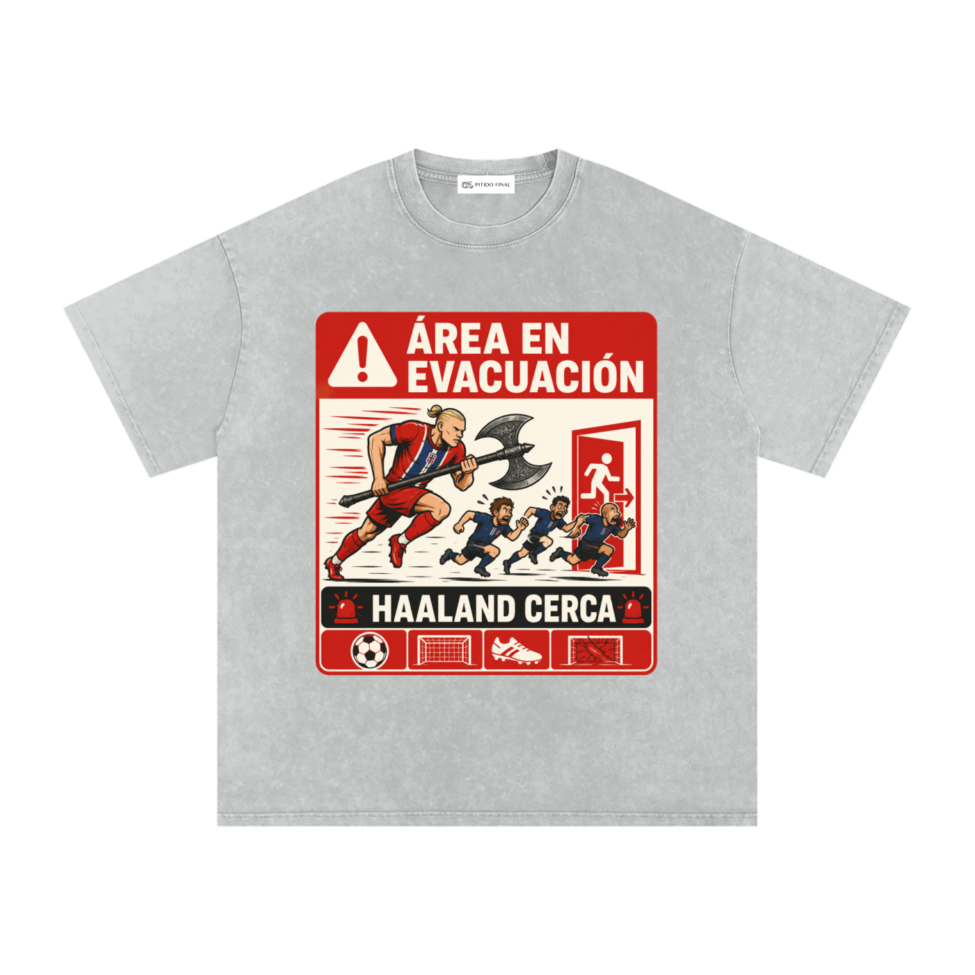 Haaland - Área en Evacuación - Camiseta Washed