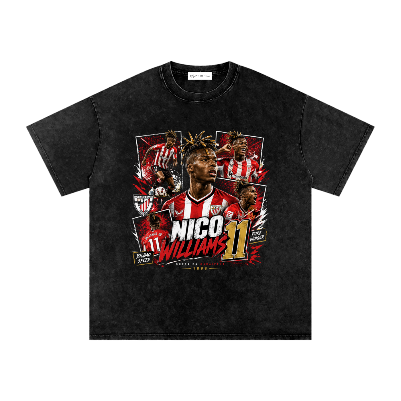 Nico Williams - Athletic Comic Version - Camiseta Washed
