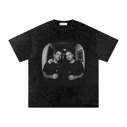 Camiseta Washed Dark Idols Xavi e Iniesta - vista frontal